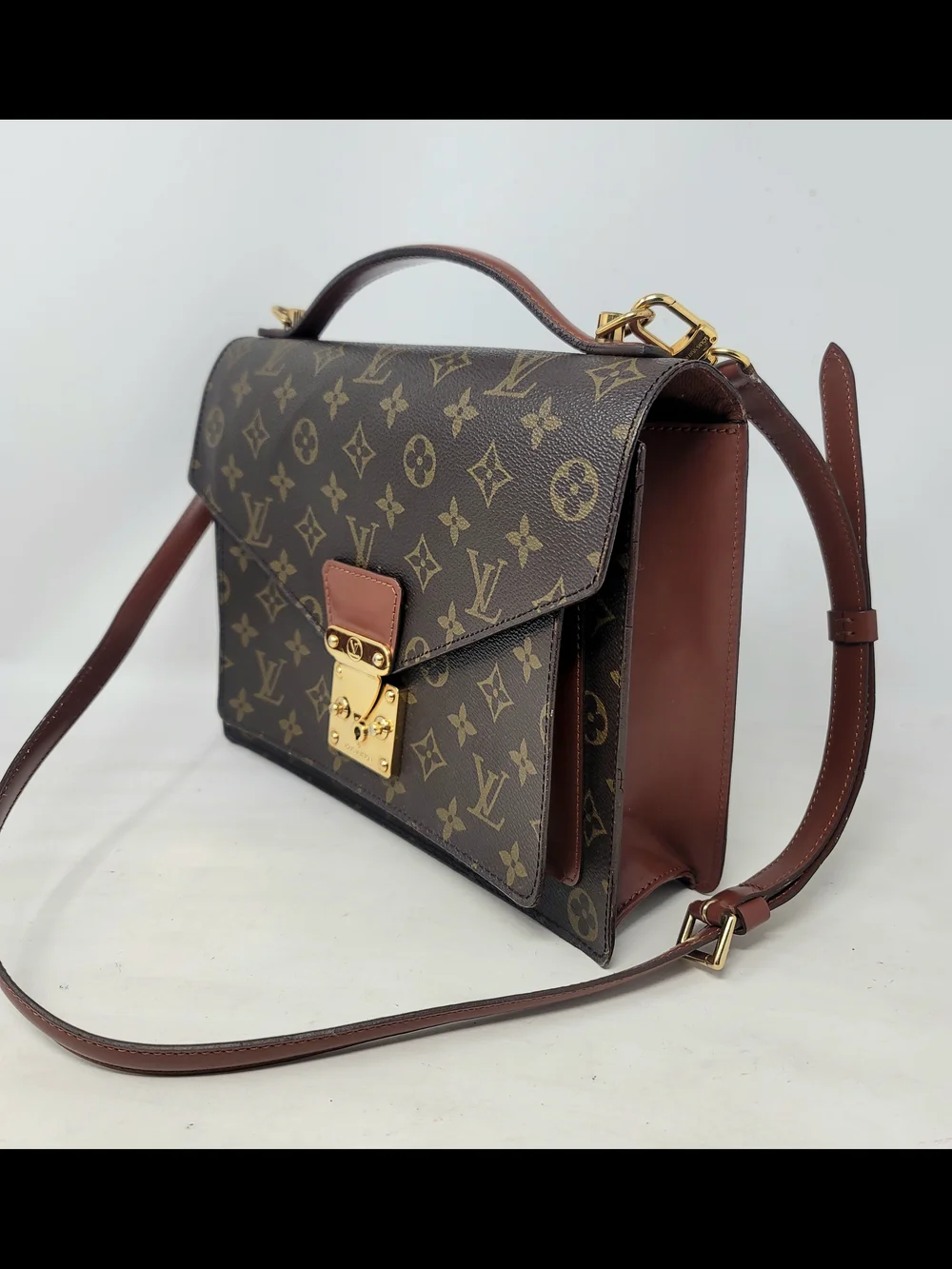 Louis Vuitton Monceau Monogram 28 Canvas Crossbody Shoulder Hand Bag Authentic